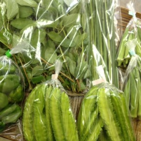 9/21(wed)本日の仕入れです。  北中城村ソルファコミュニティさんの自然栽培のピーマン・モロヘイヤ・うりずん豆・おくら・レモングラス、が入荷しました！
