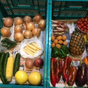 やんばるから森さんの無農薬栽培の野菜が入荷しました！  本日はミニトマト・びわ・パッションフルーツ・ピーチパイン・ミョウガ・ズッキーニ・ヤングコーン・玉ねぎなど入荷しました。