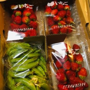 国頭村 森岡いちご農園さんの自然栽培のイチゴとスナップエンドウが入荷しました！！